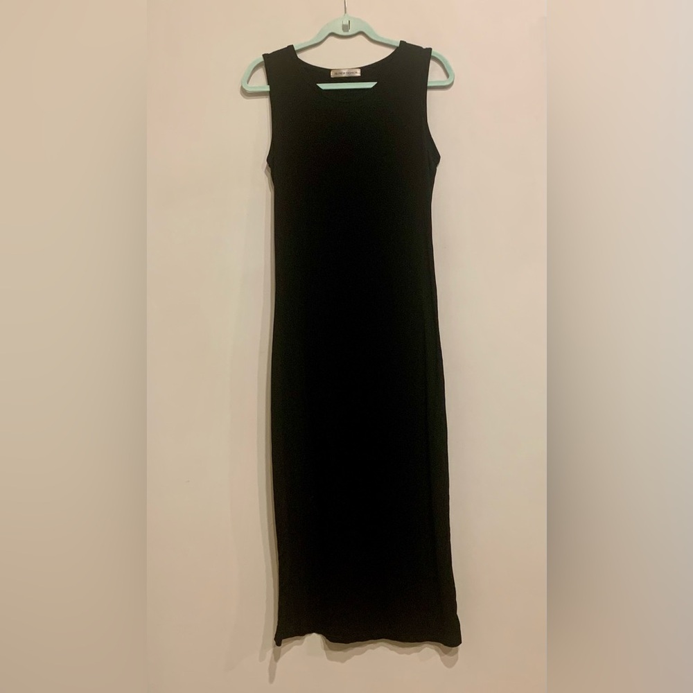 Black knit tank dress